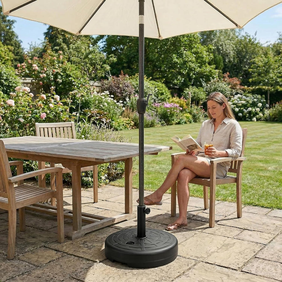 Zeno 21L Rattan Design Plastic Parasol Base