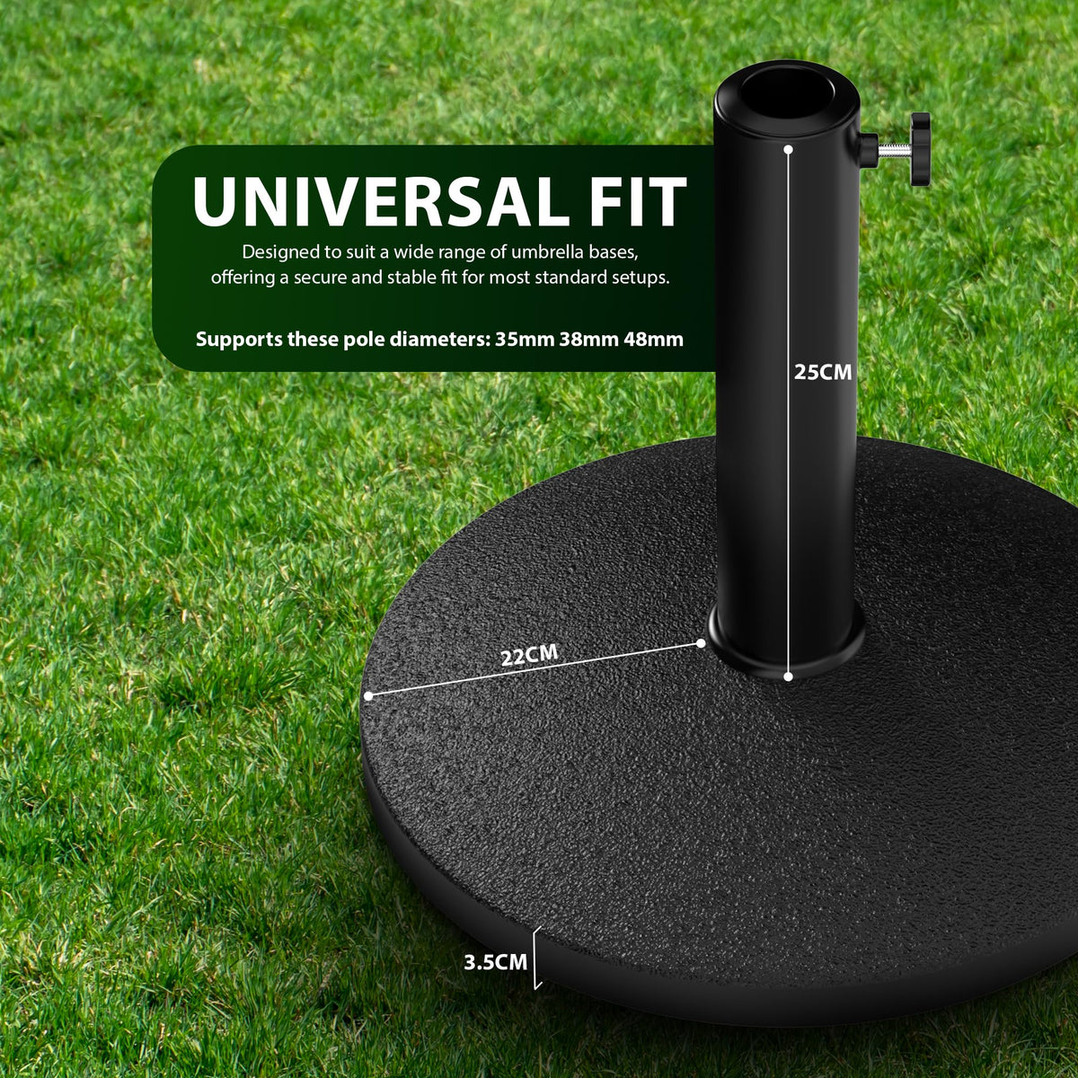 Zeno 10KG Round Parasol Base