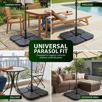 Zeno 4 Piece 60L Square Parasol Base Set