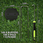 Zeno 100 Pack Silver Weed Membrane Pegs