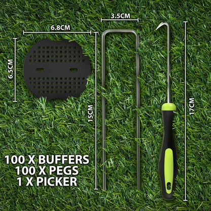 Zeno 100 Pack Silver Weed Membrane Pegs
