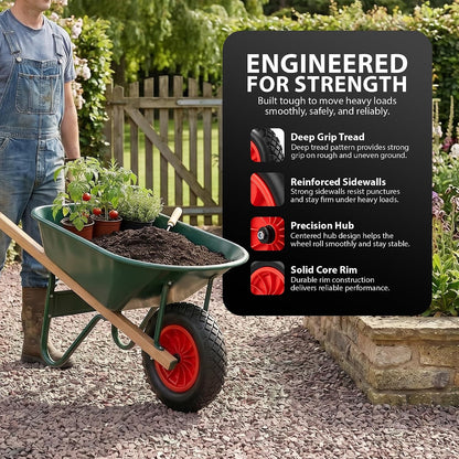 Zeno 14" Red Wheelbarrow Wheel