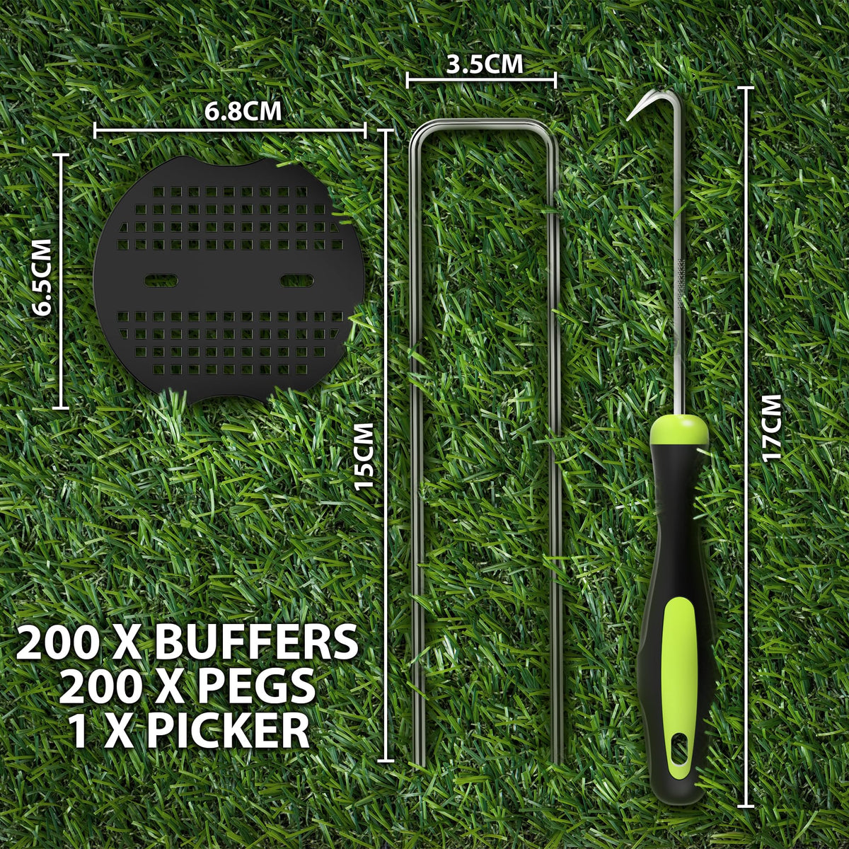 Zeno 200 Pack Silver Weed Membrane Pegs