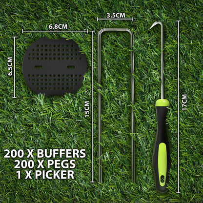 Zeno 200 Pack Silver Weed Membrane Pegs
