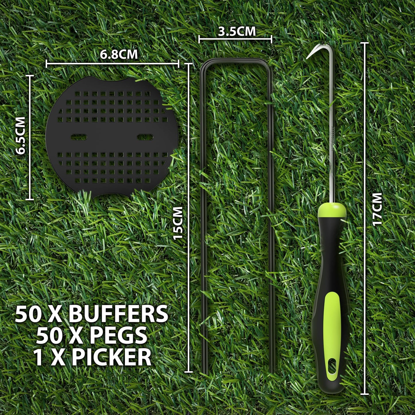 Zeno 50 Pack Black Weed Membrane Pegs