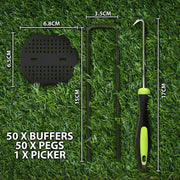 Zeno 50 Pack Black Weed Membrane Pegs