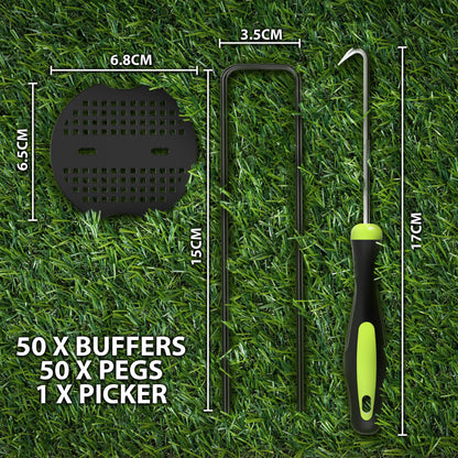 Zeno 50 Pack Black Weed Membrane Pegs