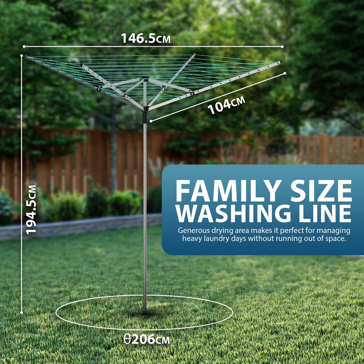 Zeno Outdoor Rotary Washing Line