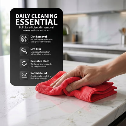 Zeno 40 Pack Red Microfibre Cloths
