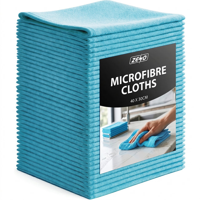 Zeno 50 Pack Light Blue Microfibre Cloths