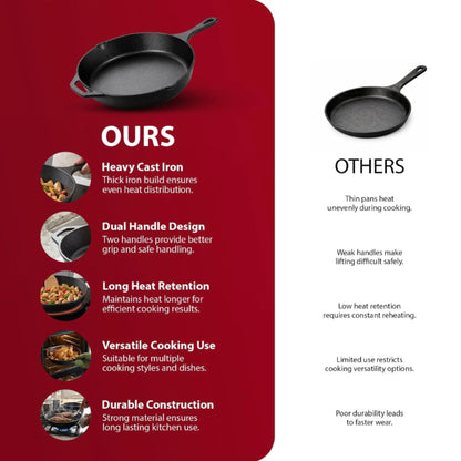 Zeno 27cm Cast Iron Skillet Pan