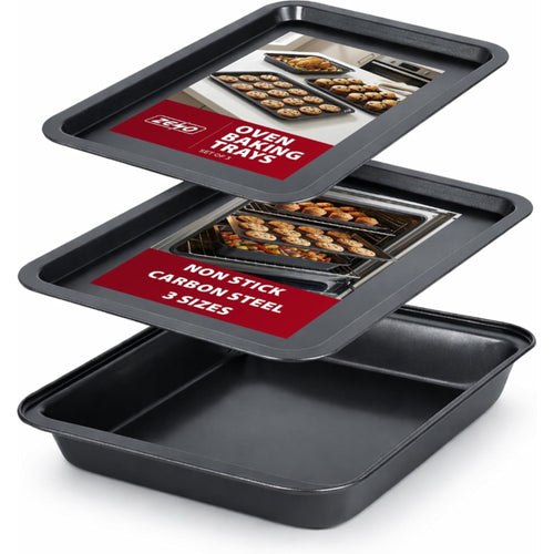 Zeno 3 Piece Non-Stick Baking Tray Set