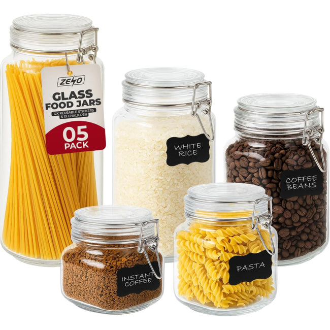 Zeno Set of 5 Glass Food Jars