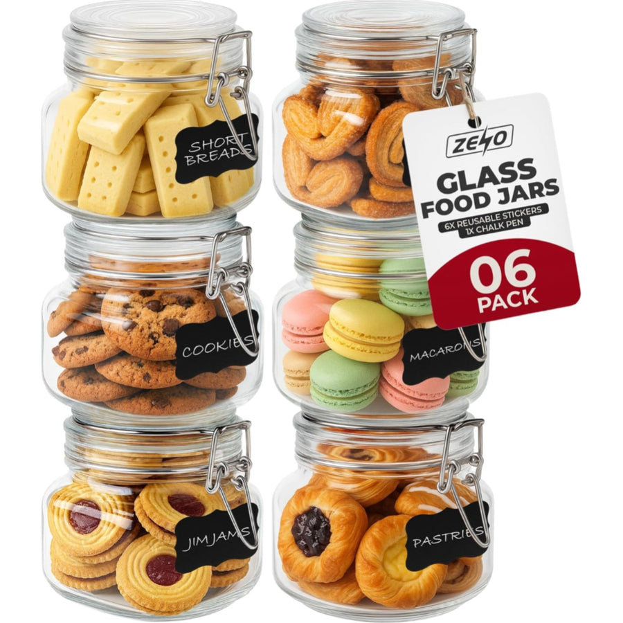 Zeno 6 Pack 500ml Clip Top Glass Jars