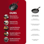Zeno 3 Piece Cast Iron Frying Pan Set