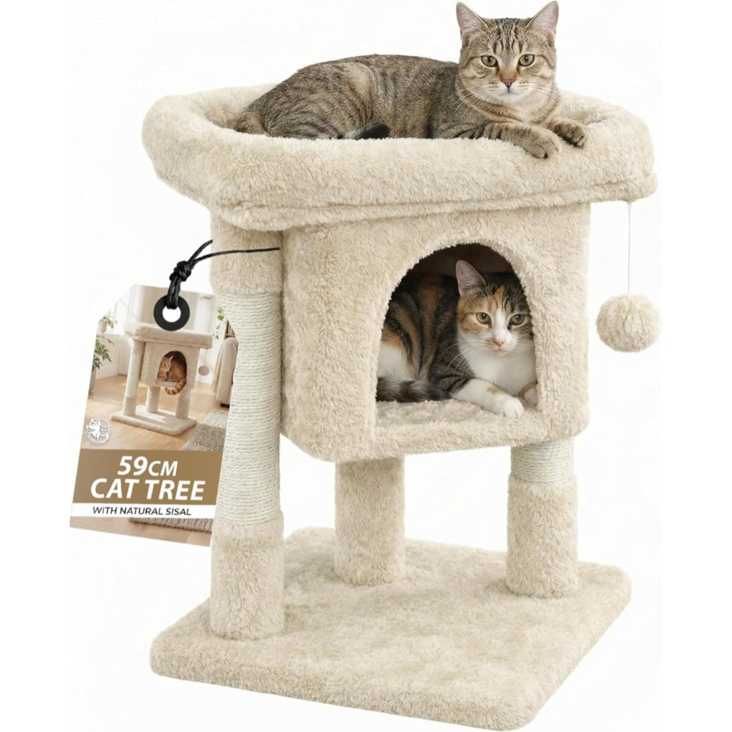 Rex & Roxy 59cm Beige Cat Tree