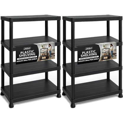 Zeno Set of 2 Plastic 4 Tier Shelving Units