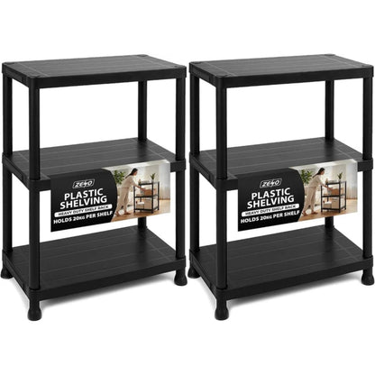 Zeno Set of 2 Plastic 3 Tier Shelving Units