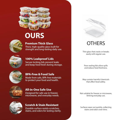 Zeno 12 Pack Glass Containers with Lids