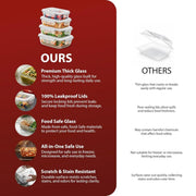 Zeno 4 Pack Multisize Glass Containers with Lids