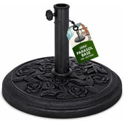 Zeno 9KG Black Rose Design Cast Iron Parasol Base
