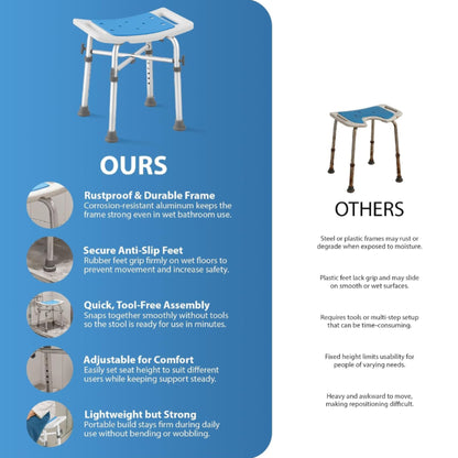 Zeno Cross Beam Supported Shower Stool