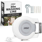 Zeno White & Grey Retractable Double Washing Line