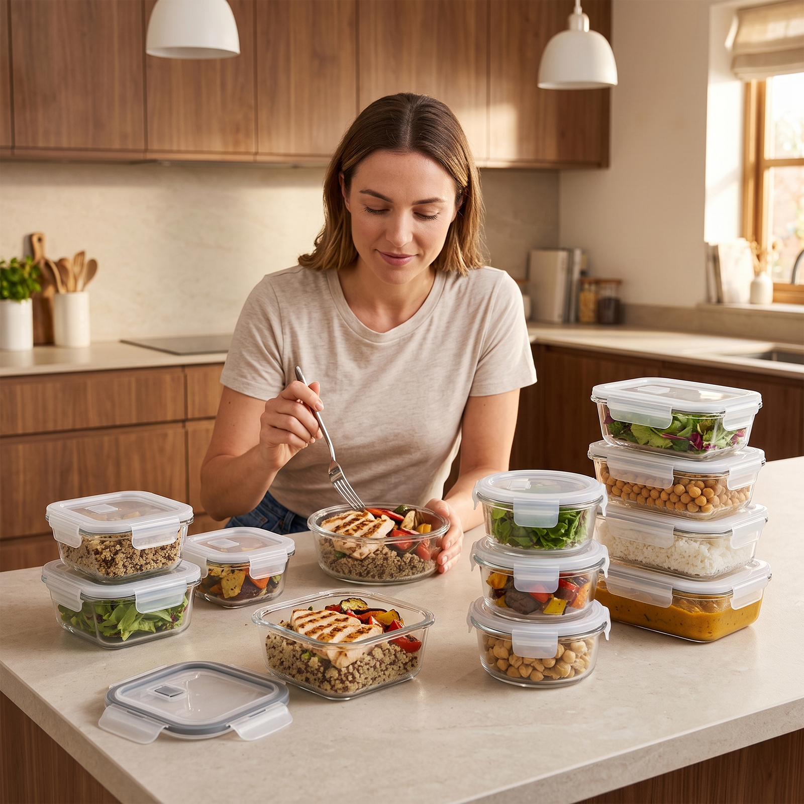 Zeno 12 Pack Glass Containers with Lids