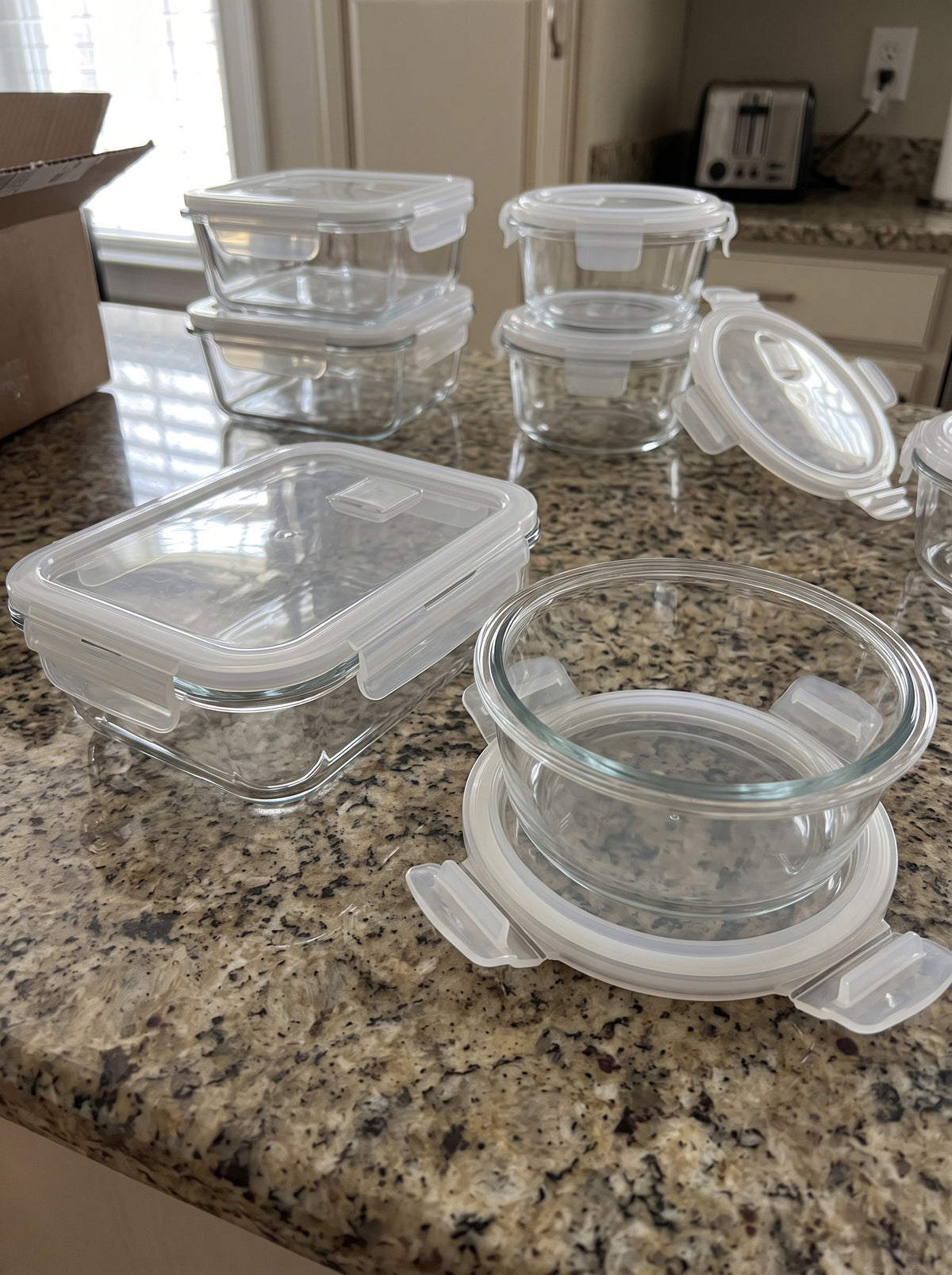 Zeno 12 Pack Glass Containers with Lids