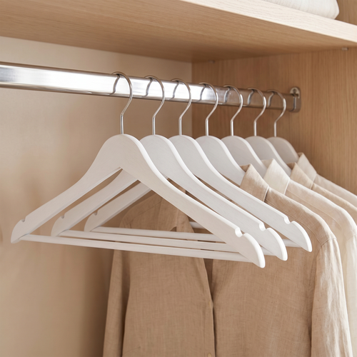 Zeno 40 Pack White Wooden Hangers