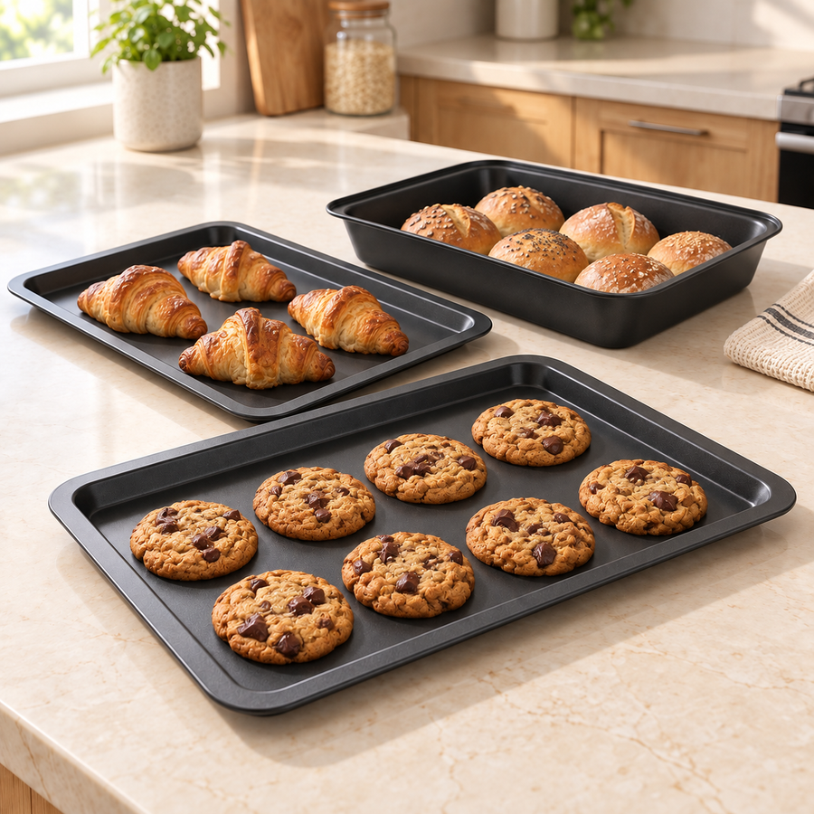 Zeno 3 Piece Non-Stick Baking Tray Set