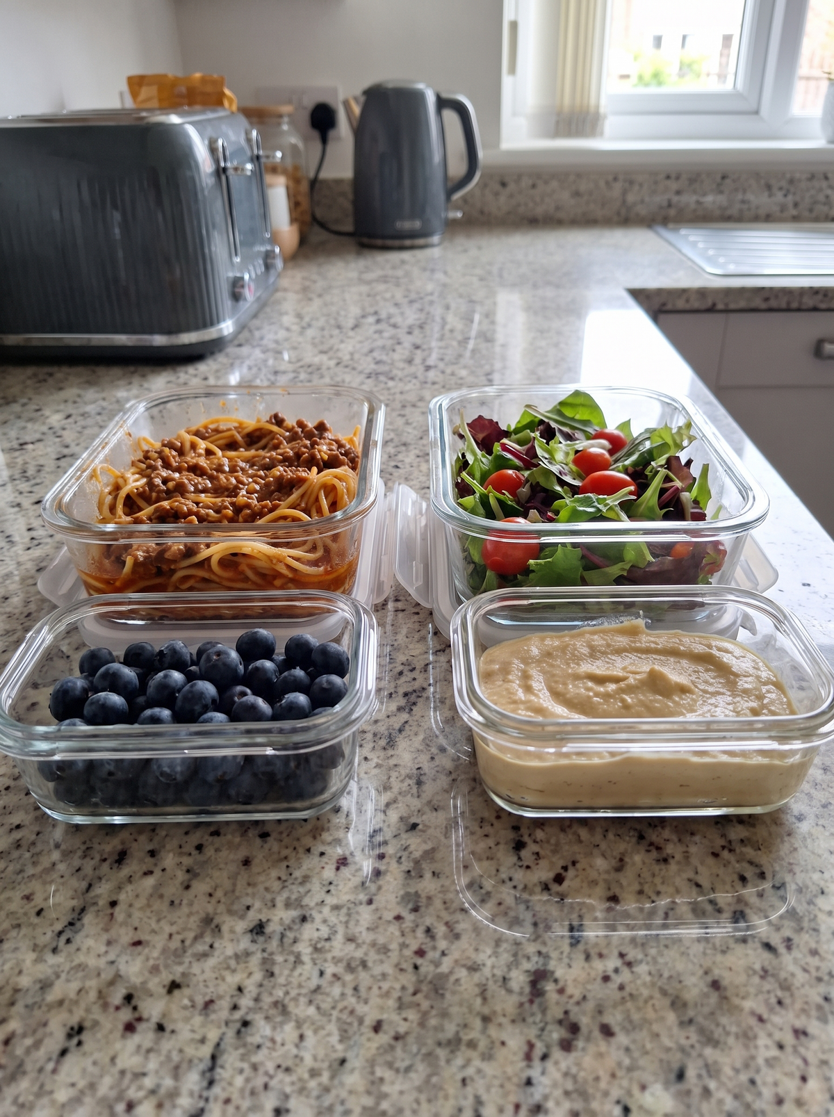 Zeno 4 Pack Dualsize Glass Containers with Lids