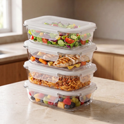 Zeno 4 Pack Glass Food Containers with Lids