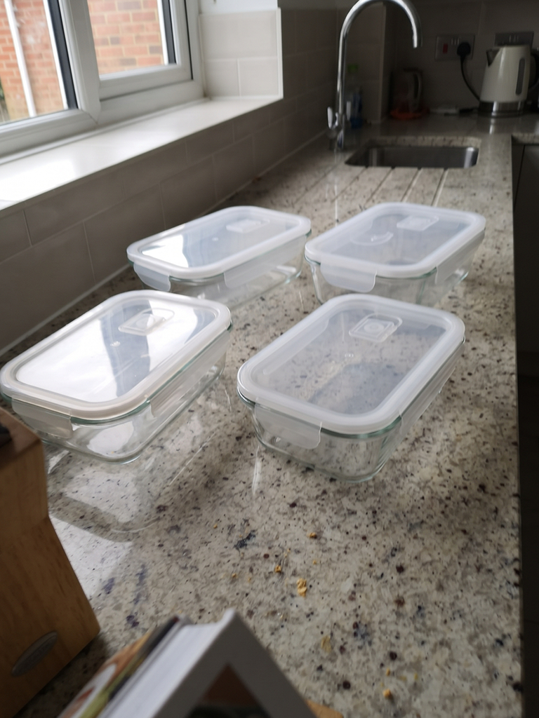 Zeno 4 Pack Glass Food Containers with Lids