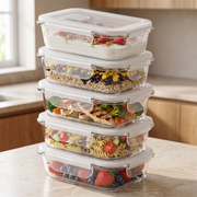 Zeno 5 Pack Glass Containers with Lids