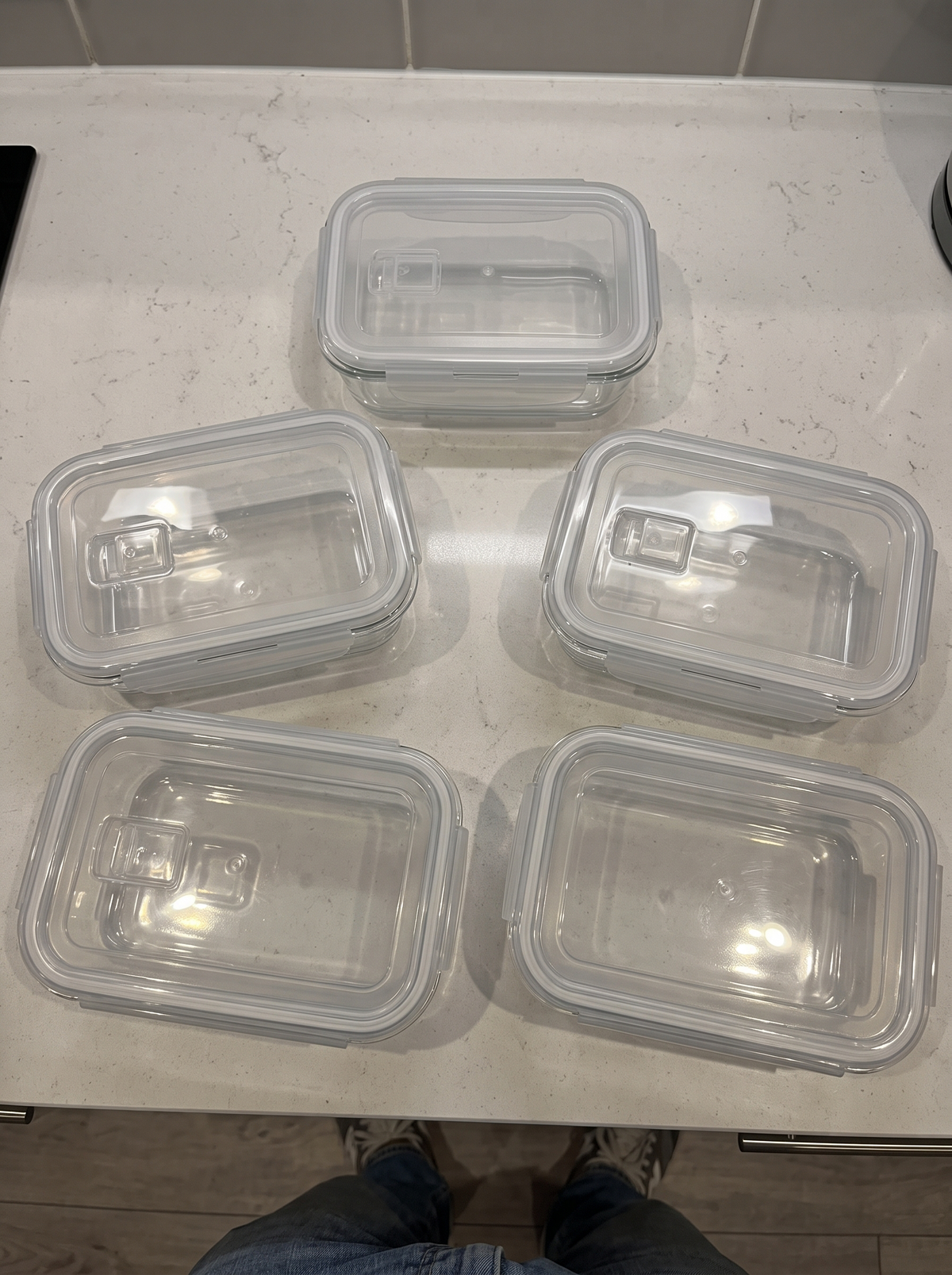 Zeno 5 Pack Glass Containers with Lids