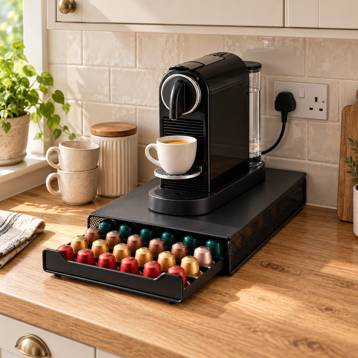 Zeno 60 Coffee Pods Holder & Machine Stand Compatible with Nespresso