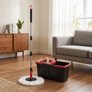 Zeno Black & Red Spin Mop and Bucket Set