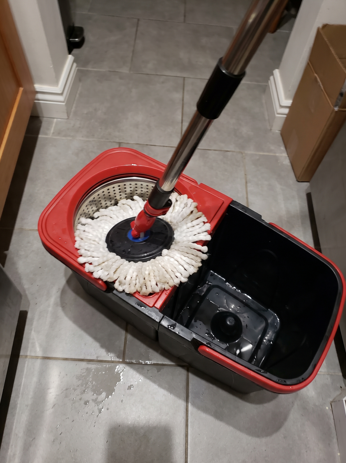 Zeno Black & Red Spin Mop and Bucket Set