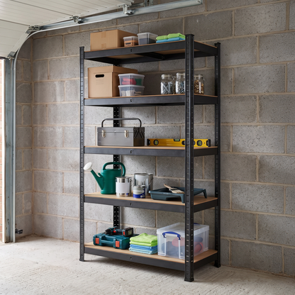 Zeno Black Regular 5 Tier Garage Shelving Unit
