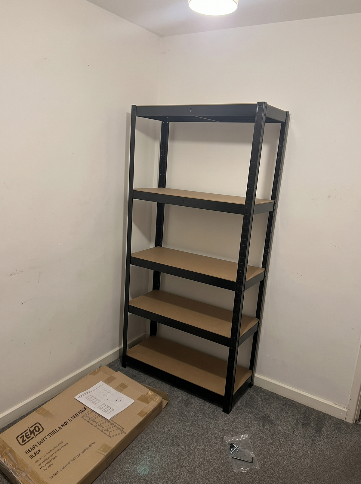 Zeno Set of 2 Black Regular 5 Tier Garage Shelving Units