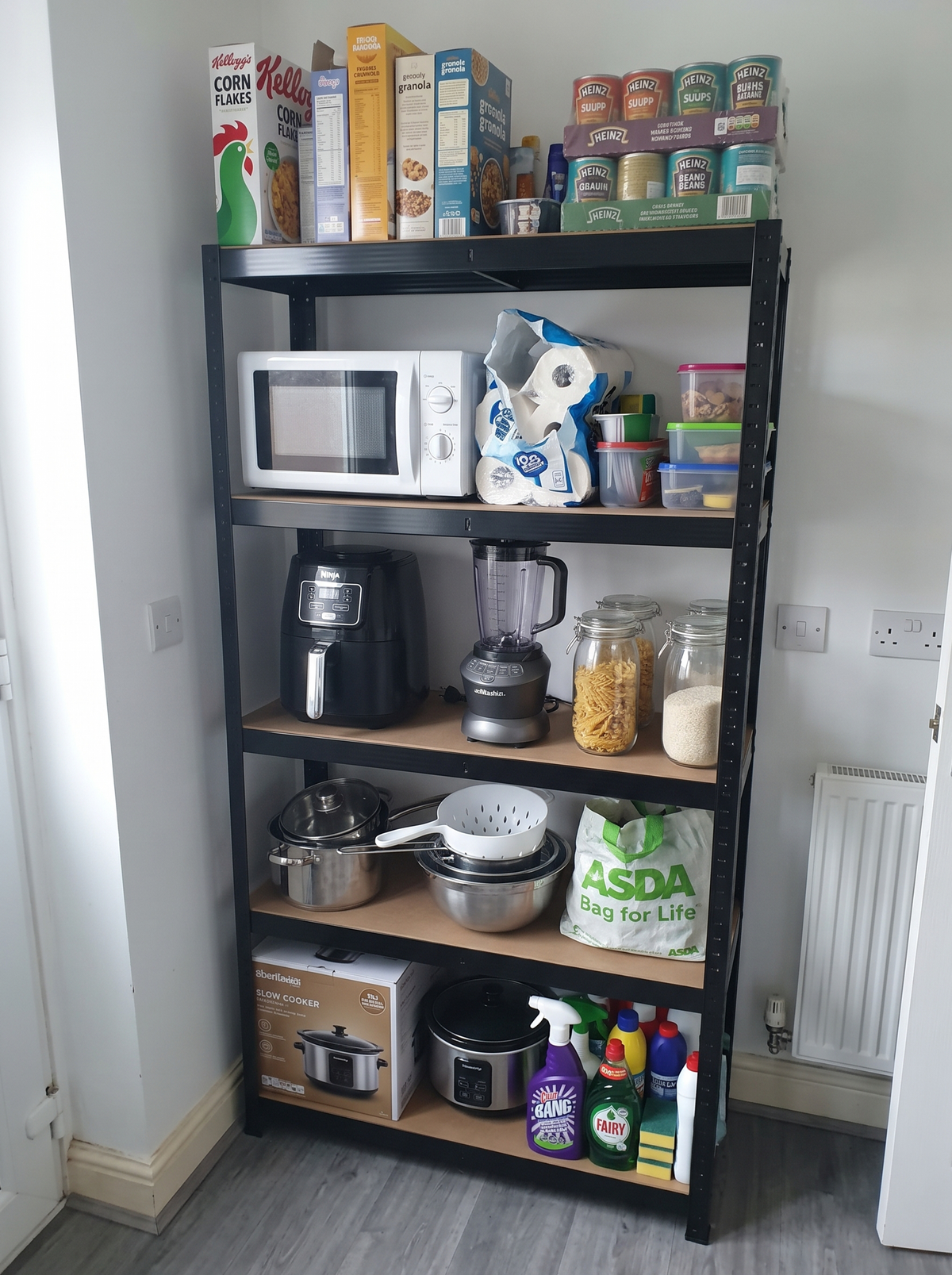 Zeno Black Regular 5 Tier Garage Shelving Unit