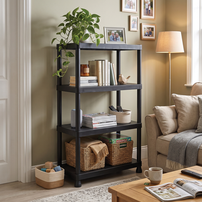 Zeno Plastic 4 Tier Shelving Unit