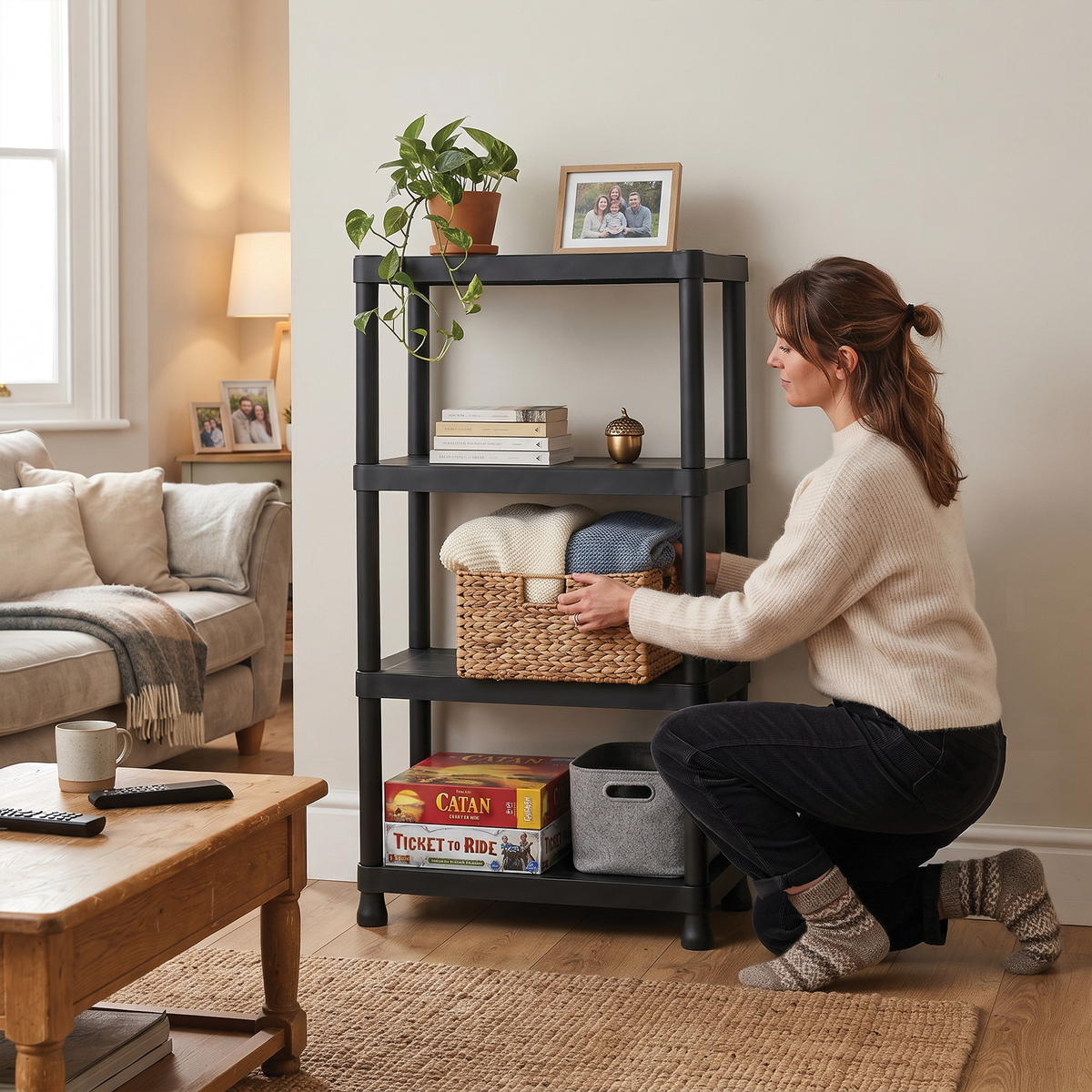 Zeno Plastic 4 Tier Shelving Unit