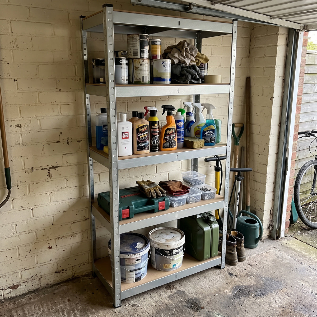 Zeno Silver Large 5 Tier Garage Shelving Unit