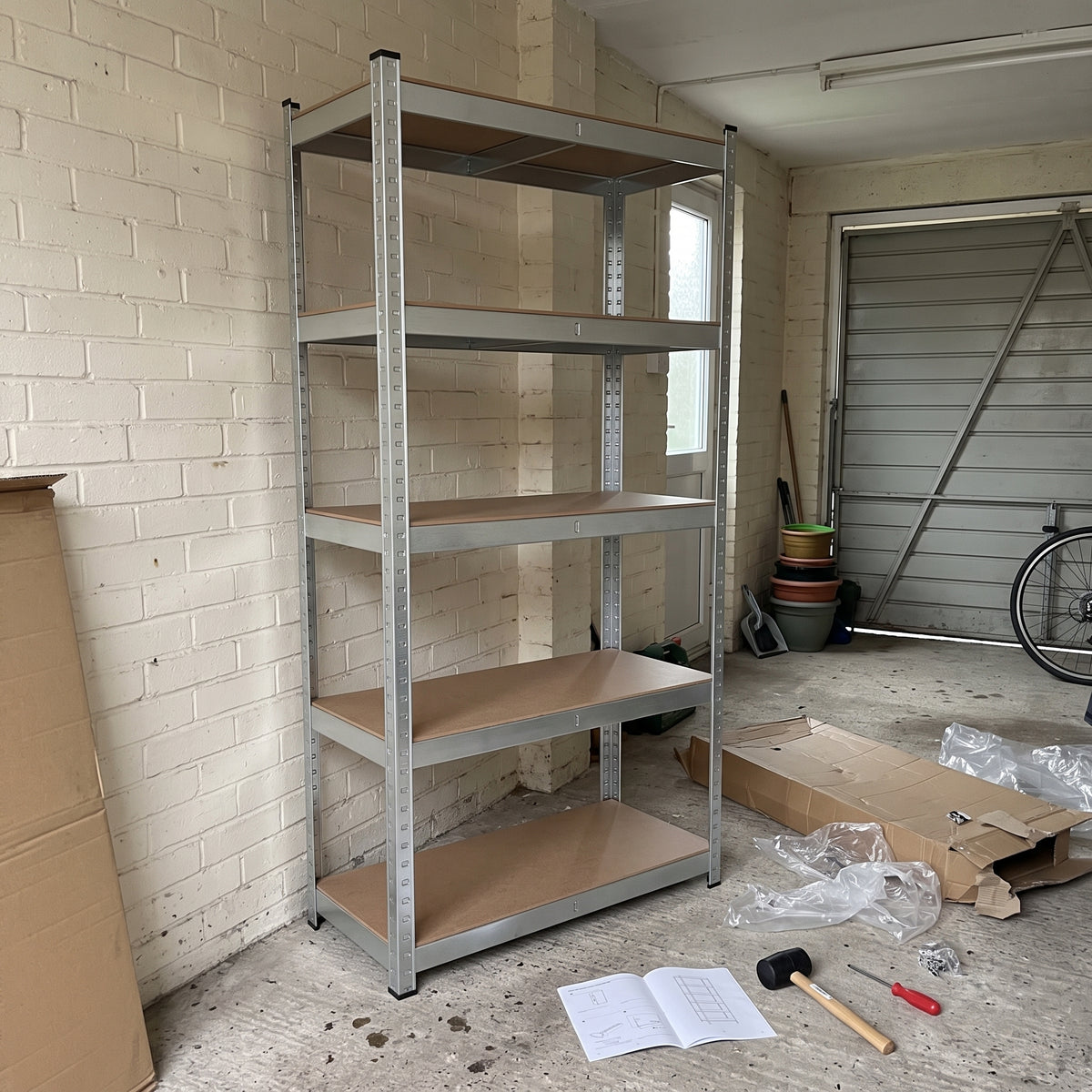 Zeno Silver Large 5 Tier Garage Shelving Unit