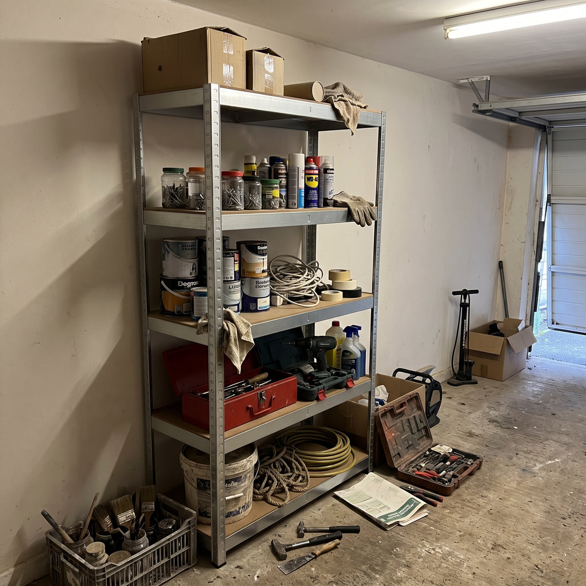 Zeno Silver Large 5 Tier Garage Shelving Unit