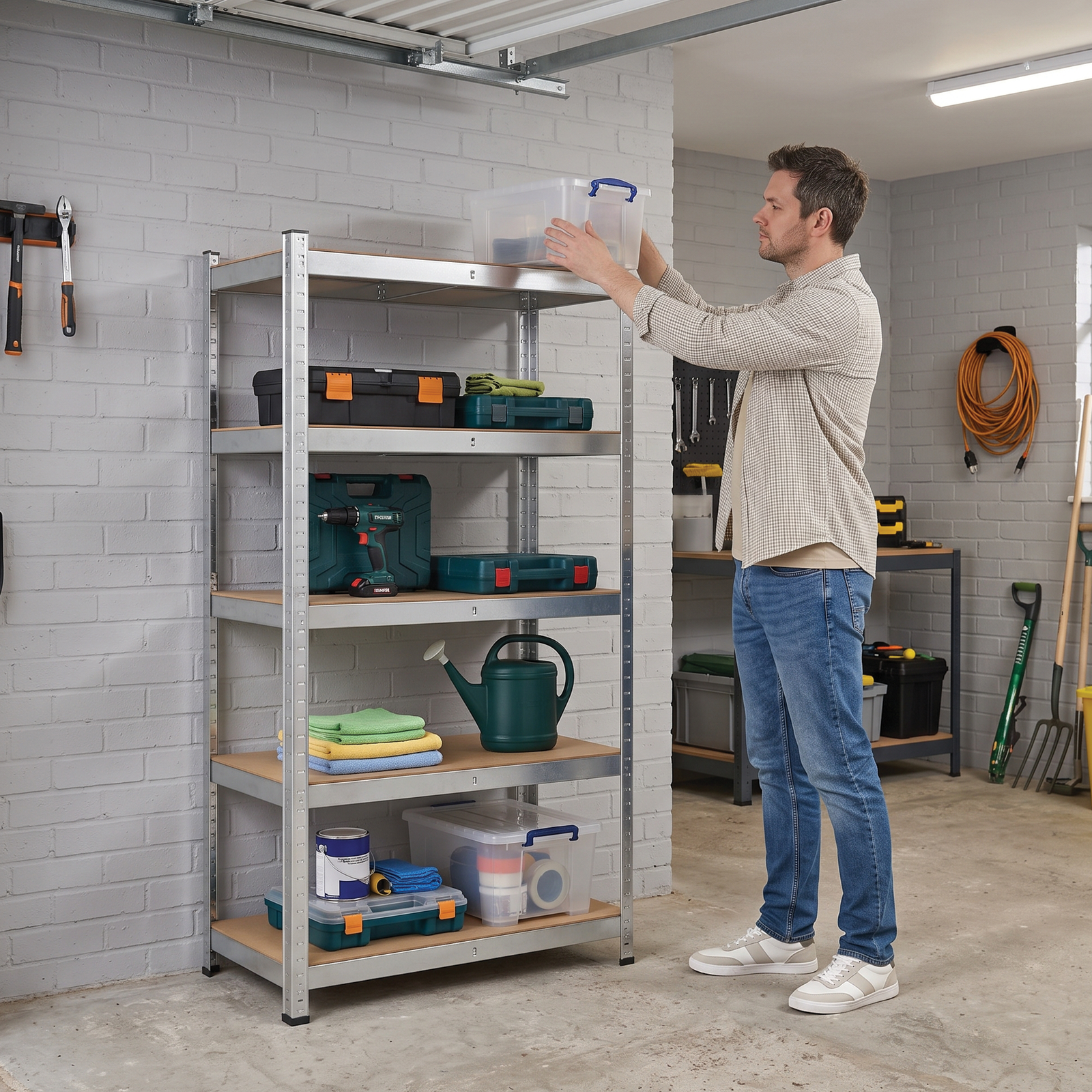 Zeno Silver Regular 5 Tier Garage Shelving Unit