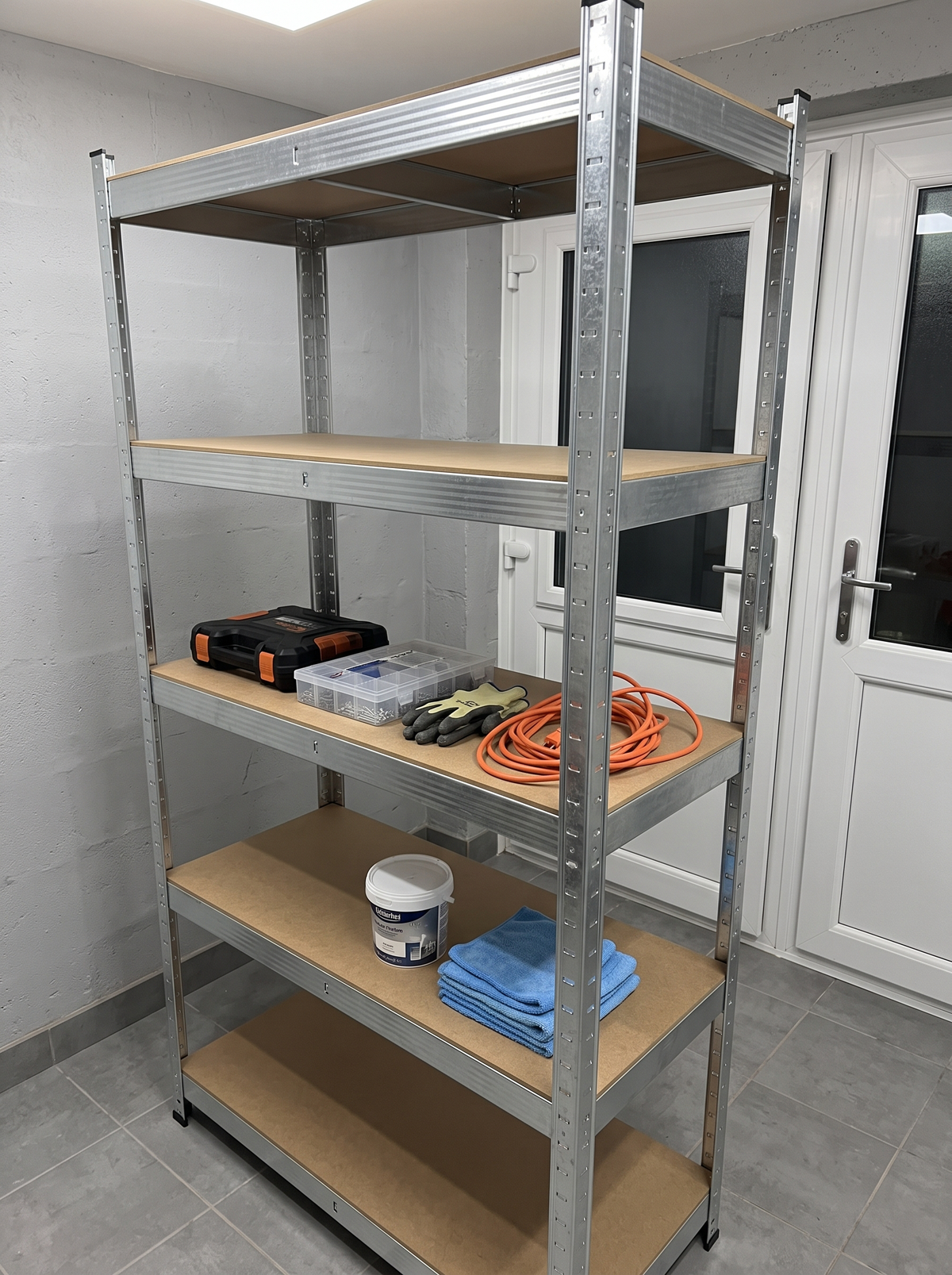 Zeno Set of 2 Silver Regular 5 Tier Garage Shelving Units