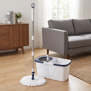 Zeno White & Blue Spin Mop and Bucket Set